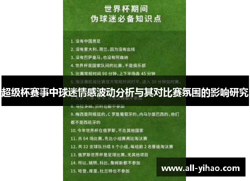超级杯赛事中球迷情感波动分析与其对比赛氛围的影响研究