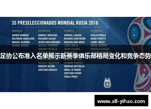 足协公布准入名单揭示新赛季俱乐部格局变化和竞争态势 足协公布准入名单揭示新赛季俱乐部格局变化和竞争态势